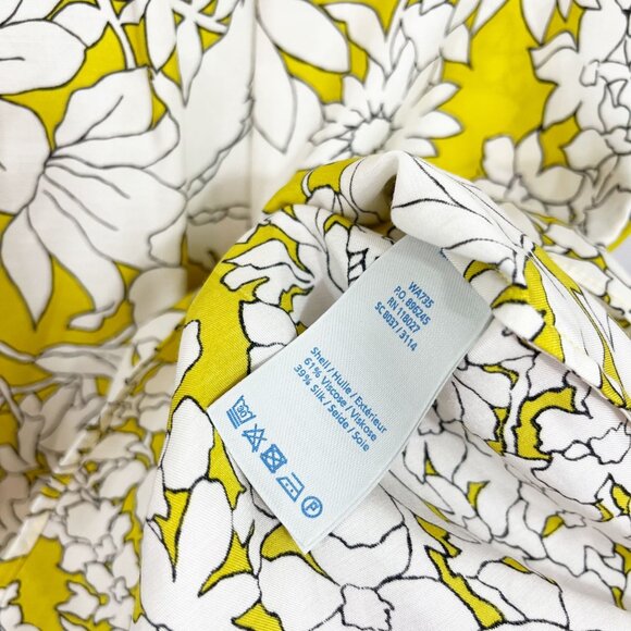 Boden Ravello Yellow & White Floral Short Sleeve Blouse Silk - Size US 6 - Picture 4 of 6